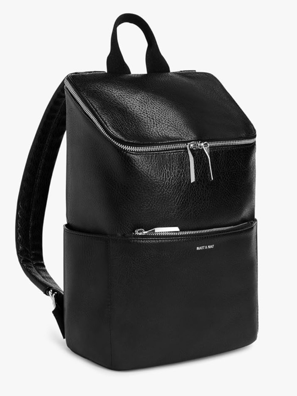 Matt & Nat Matte Black Vegan Leather Backpack